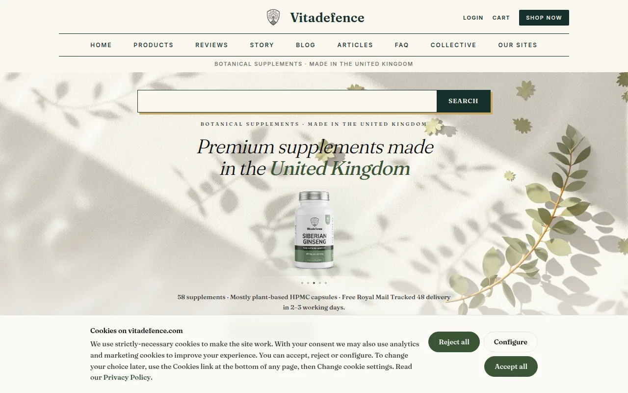 vitadefence.com, photographed during the check